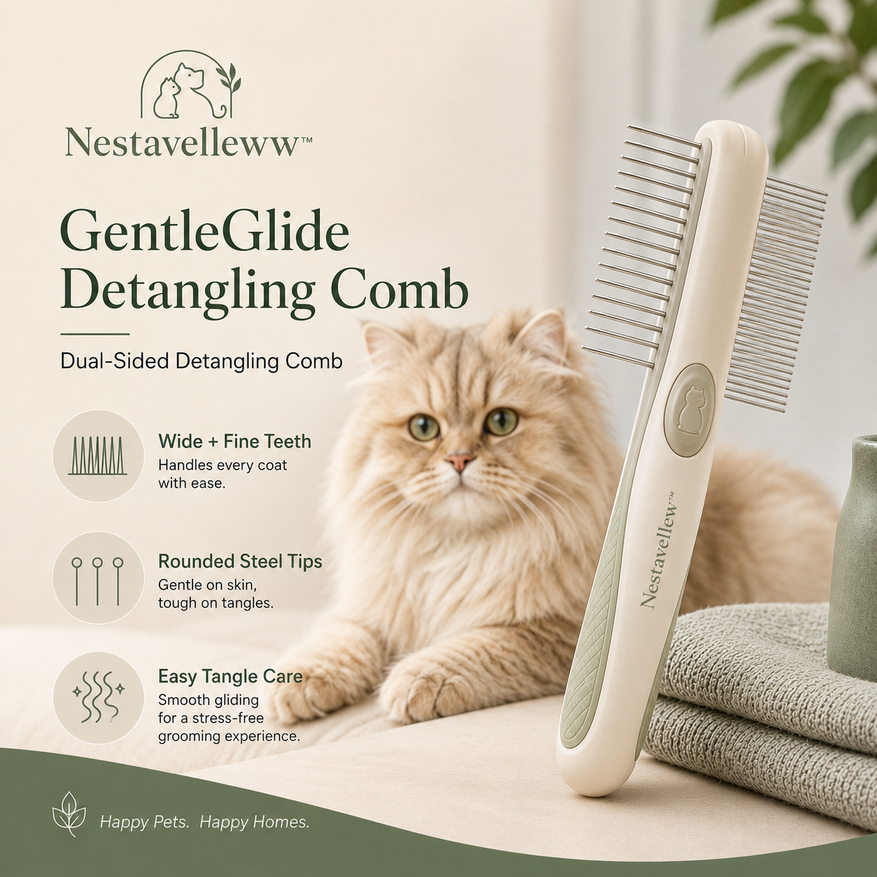 Nestavelleww™ GentleGlide Detangling Comb