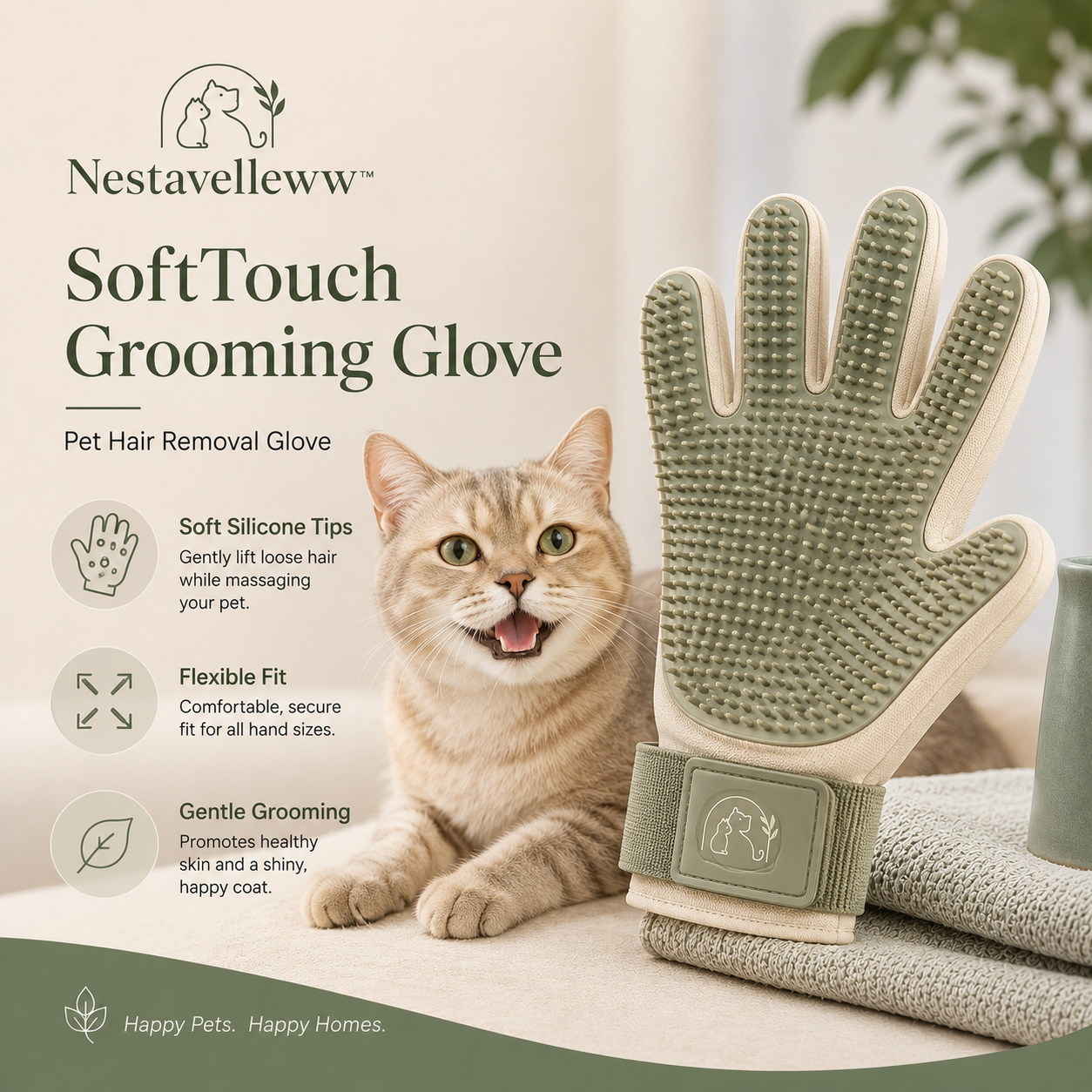 Nestavelleww™ SoftTouch Grooming Glove