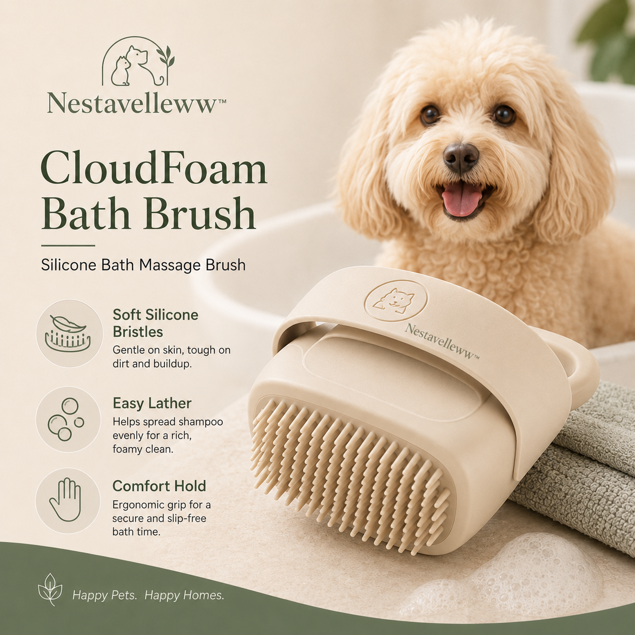 Nestavelleww™ CloudFoam Bath Brush